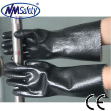 NMSAFETY forro de jersey resistente a produtos químicos industrial luva de neoprene preto revestido completo